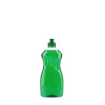 Green dish soap bottle isolated on transparent background