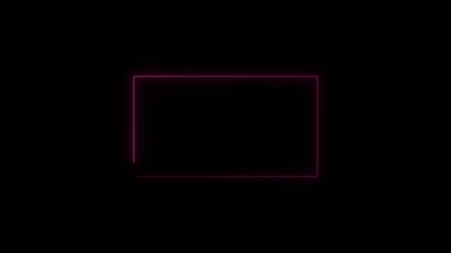 abstract glowing neon rectangle border frame in the shape rectangle glowing and futuristic energy neon line rectangle animation.