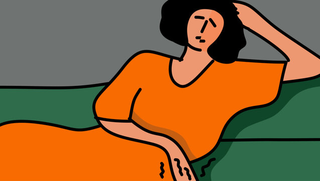 Numbness of the limb during stroke, color vector illustration.