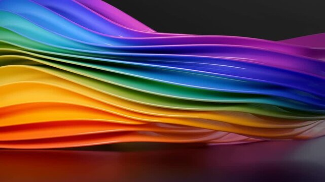 Colorful wave of layered paper sheets creating a vibrant visual effect. Represents creativity, design, and artistic expression