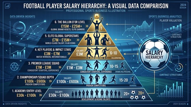 Sports business data visualization chart funnel layout analyzing financial club marketing statistics trends on