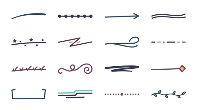 Abstract Line Icons and Symbols Set