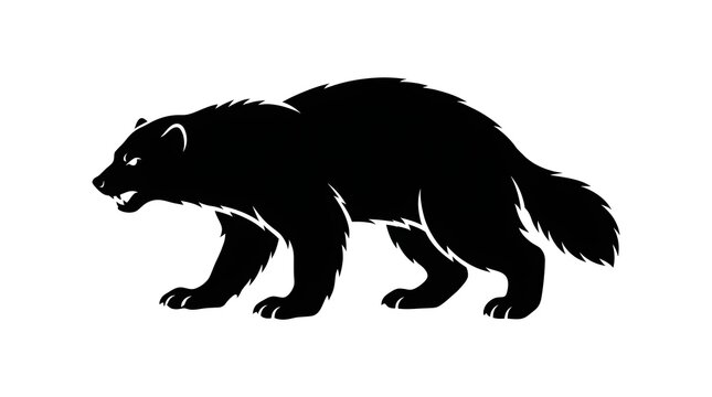 Black bear silhouette, walking bear icon, wildlife symbol, animal logo