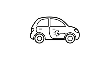 Fototapeta premium Electric Car Side View Illustration.