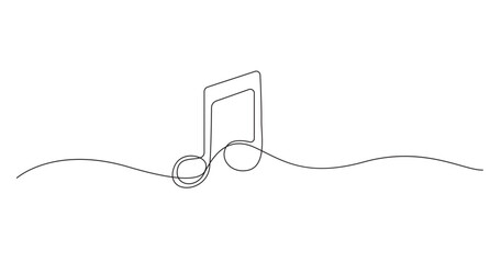 Obraz premium Music Notes One Line Art Minimalist Continuous Line Drawing Vector