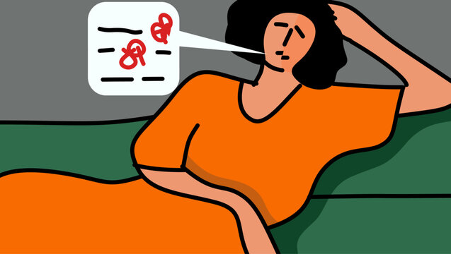 Speech problem in stroke, color vector illustration
