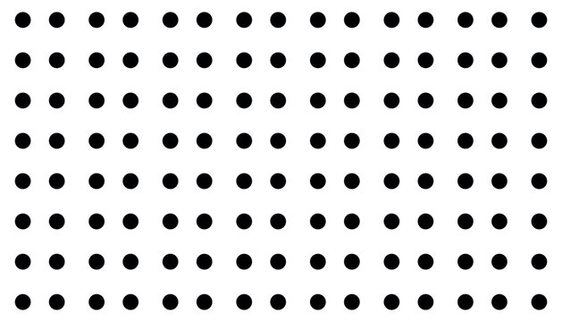 Minimalist vector illustration featuring repeating black circles on white background
