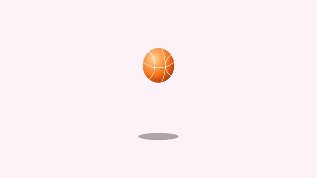 Animated bouncing basketball with pastel soft color scheme and subtle shadow on light background