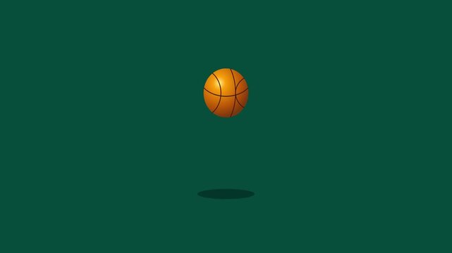Animated bouncing basketball with premium gold metallic finish and luxury shadow on dark background