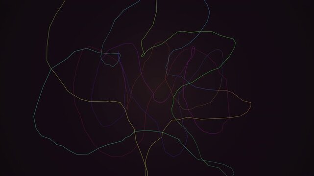 Hypnotic seamless loop of a glowing sapphire torus knot morphing through an abstract topology field drifting in hypnotic slow motion. Ideal for sound bath, data visualization. 4K UHD.