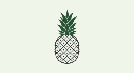 Vector illustration of upright pineapple icon in geometric pattern style © Venjex Illustrations