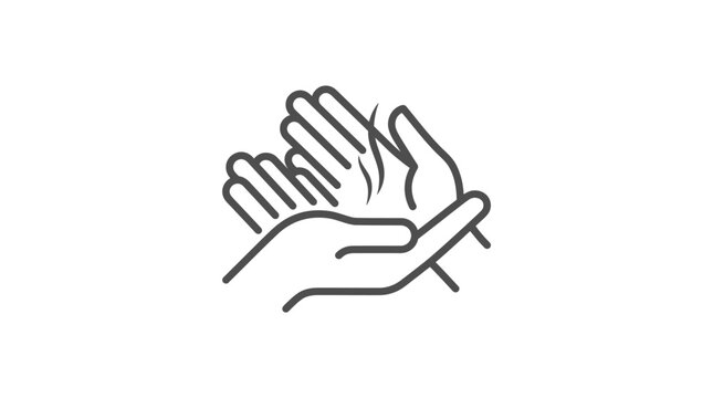 Simple line drawing of hands cupped in a giving gesture.