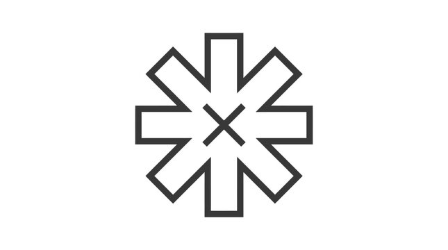Geometric religious symbol or star-shaped cross icon.