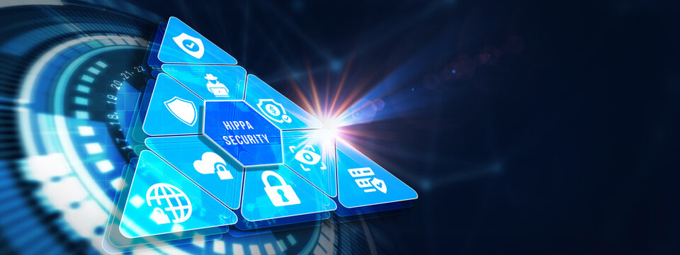 Cyber security data protection business technology privacy concept. Hippa Security. 3d illustration