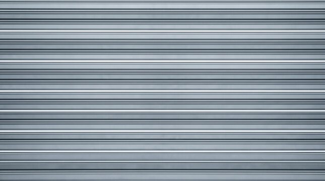 Closeup of a metallic grey industrial roller shutter door texture