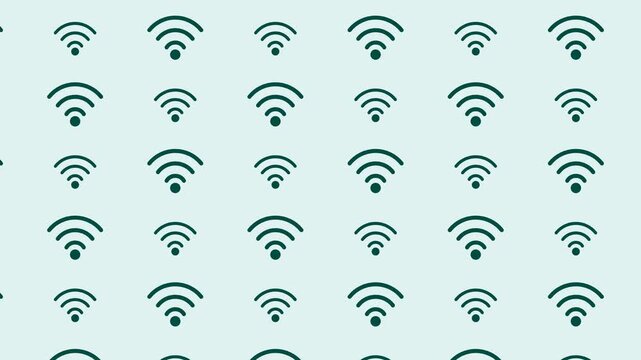 Pastel Mint Green Eco Wi-Fi Icon Pattern
