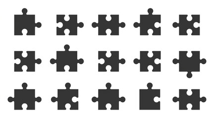 Naklejka premium Assorted Jigsaw Puzzle Pieces Set