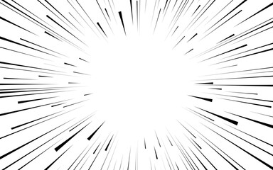 Fototapeta premium Comic book black and white speed lines background.