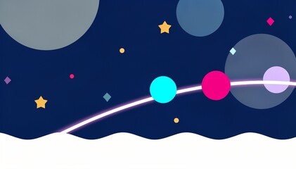 Naklejka premium Cartoon Style Dreamy Space Background