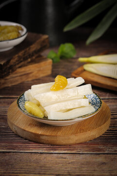 Fresh Pickled Bamboo Shoots and Peppers - Asian Food Styling