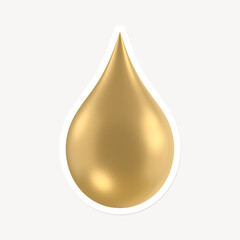 Fototapeta premium Water drop icon sticker with white border