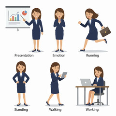 Obraz premium Businesswoman in various professional poses.