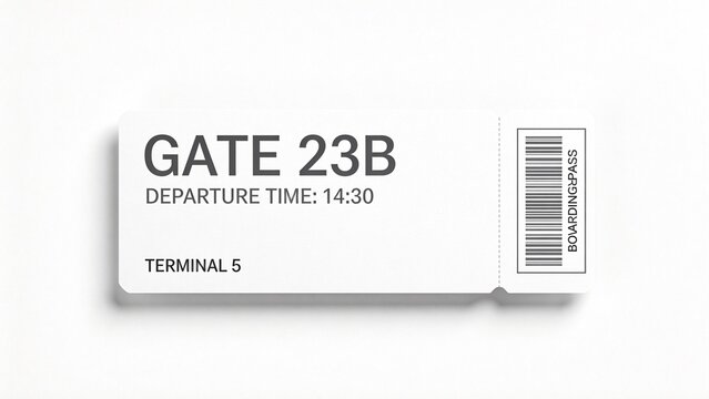 Airline boarding pass for gate 23B