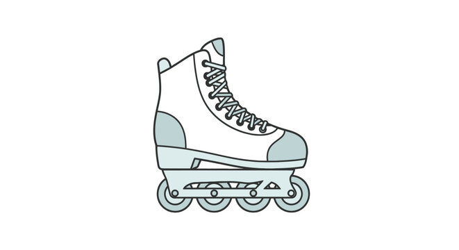 Inline Skate with Four Wheels.