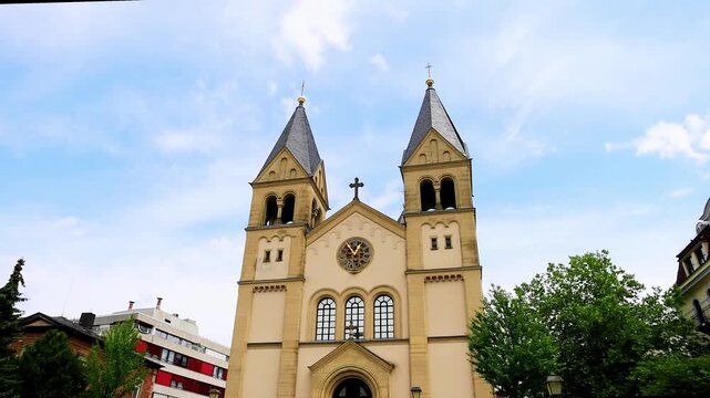 historic cityscape bad kissingen in bavaria germany 4k video