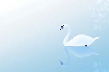 Fototapeta premium Graceful swan floating on serene waters