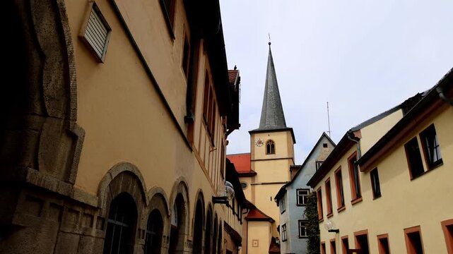 historic cityscape bad kissingen in bavaria germany 4k video