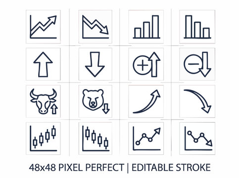 Vector Editable Business Icons Set.