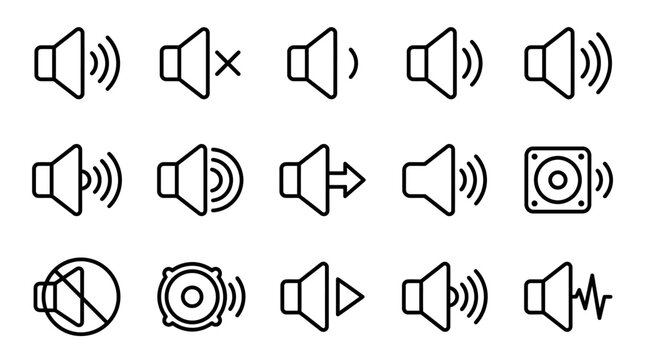 Audio Control Icons Set