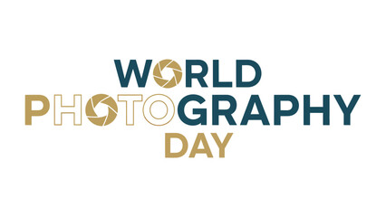 World Photography Day Celebration: A visually striking graphic celebrating World Photography Day, featuring the text WORLD PHOTOGRAPHY DAY with camera aperture graphic elements. © abidakhatun