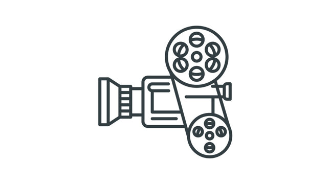Classic film projector side view outline icon.