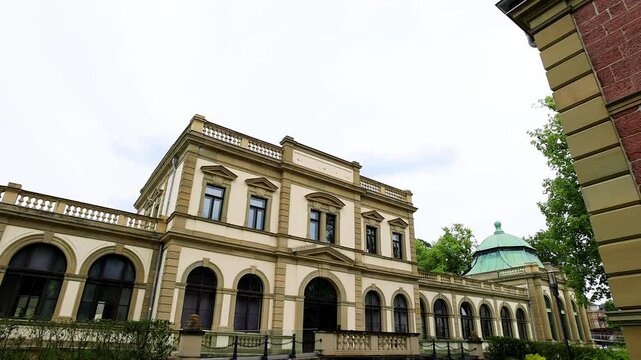 historic cityscape bad kissingen in bavaria germany 4k video