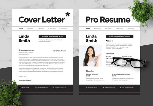 Black And White Resume Cover Letter