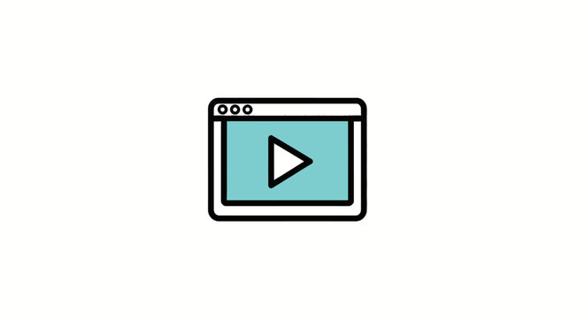 Play button icon on screen.