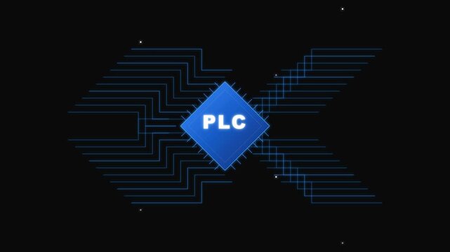 Industrial PLC Programmable Logic Controller Concept Illustration