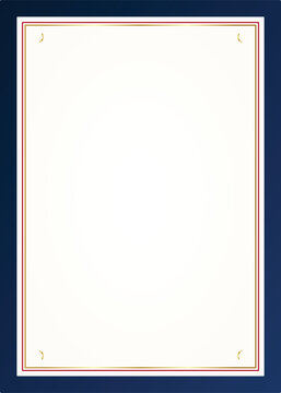 vintage portrait frame navy blue border aged paper cream antique certificate