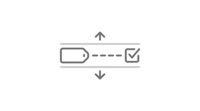 Tag sorting icon with up and down arrows.