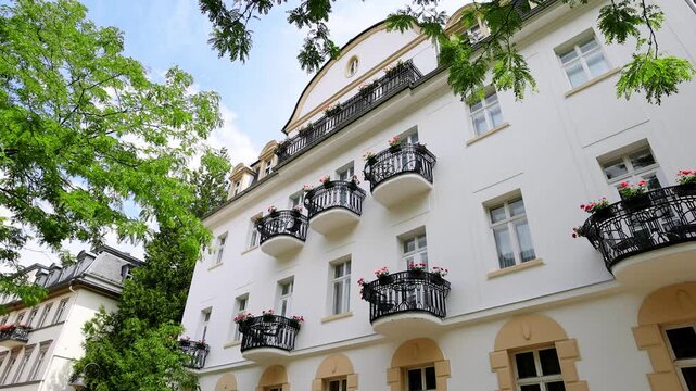 historic cityscape bad kissingen in bavaria germany 4k video
