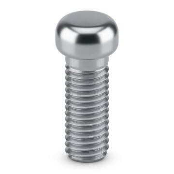 Close-up of stainless steel screw with flat head
