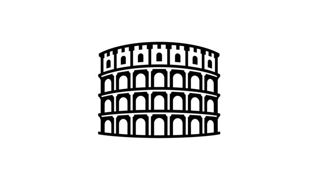 Detailed Illustration of Ancient Roman Colosseum Structure.