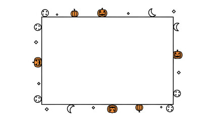 Halloween Pumpkin and Moon Border: A whimsical border featuring jack-o'-lanterns and crescent moons, perfect for adding a festive touch to holiday greetings and party invitations. © Abdul