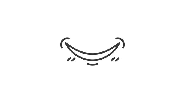 Minimalist happy smile icon with dimple accents.