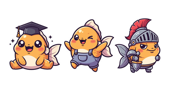 Cute cartoon bird characters in various fun professions.