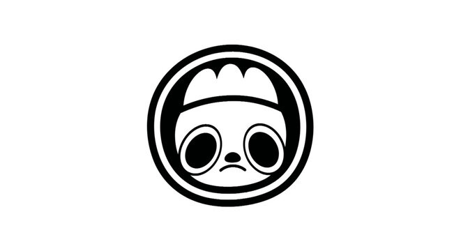 Sloth Face Icon Black and White.