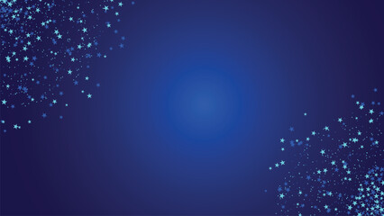 Obraz premium Dark blue starry background with sparkling stars confetti for party celebration. Vector illustration.