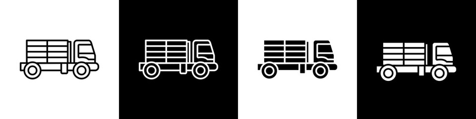 Truck black and white icon design concept © okta